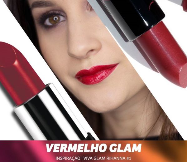 Batom Inverno Yes! Make.up Vermelho Glam cintilante (20618)